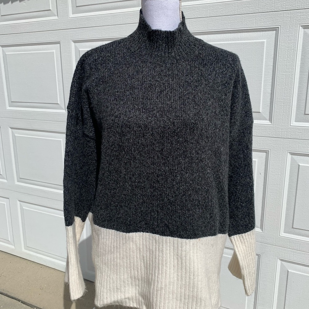 Michael Kors Charcoal and Cream Turtleneck Sweater